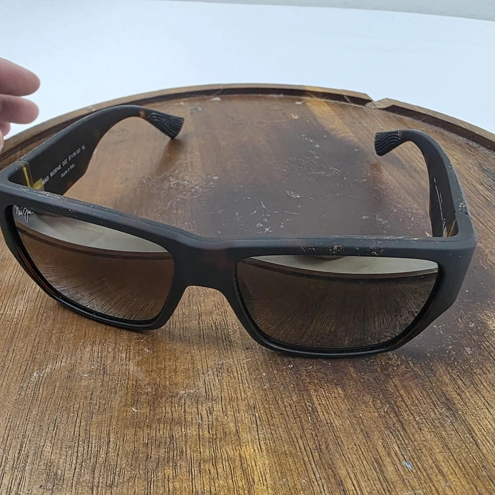 Maui Jim Ka'olu XL Sunglasses Mens Black Brown Polarized Wrap Italy MJ0614S 002